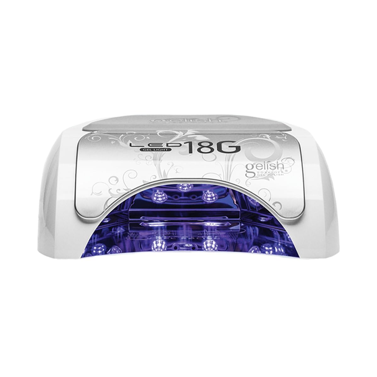Gelish 18G Classic LED Light front view highlights portable design for salon or home use.