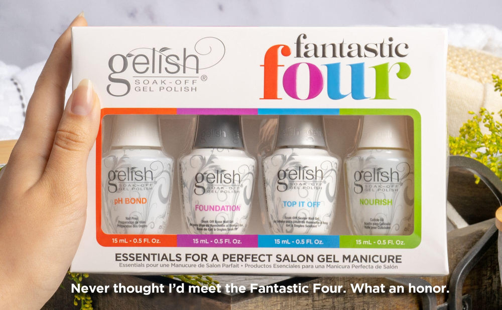 Gelish kit packaging and ergonomic tools enhance comfort during use.