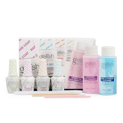 Gelish MINI Basix kit box opened for at-home salon-quality manicure.
