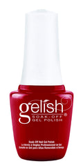Gelish MINI Hot Rod Red bottle shows vibrant long-lasting color.