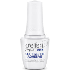 Gelish Soft Gel Tip Adhesive bottle for bubble-free adhesion.