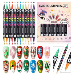 GELLAKTIK 24-color dual-ended pens set for versatile nail art designs and quick detailing