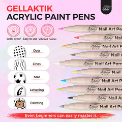 GELLAKTIK nail art pen close-up showing dots and lines.