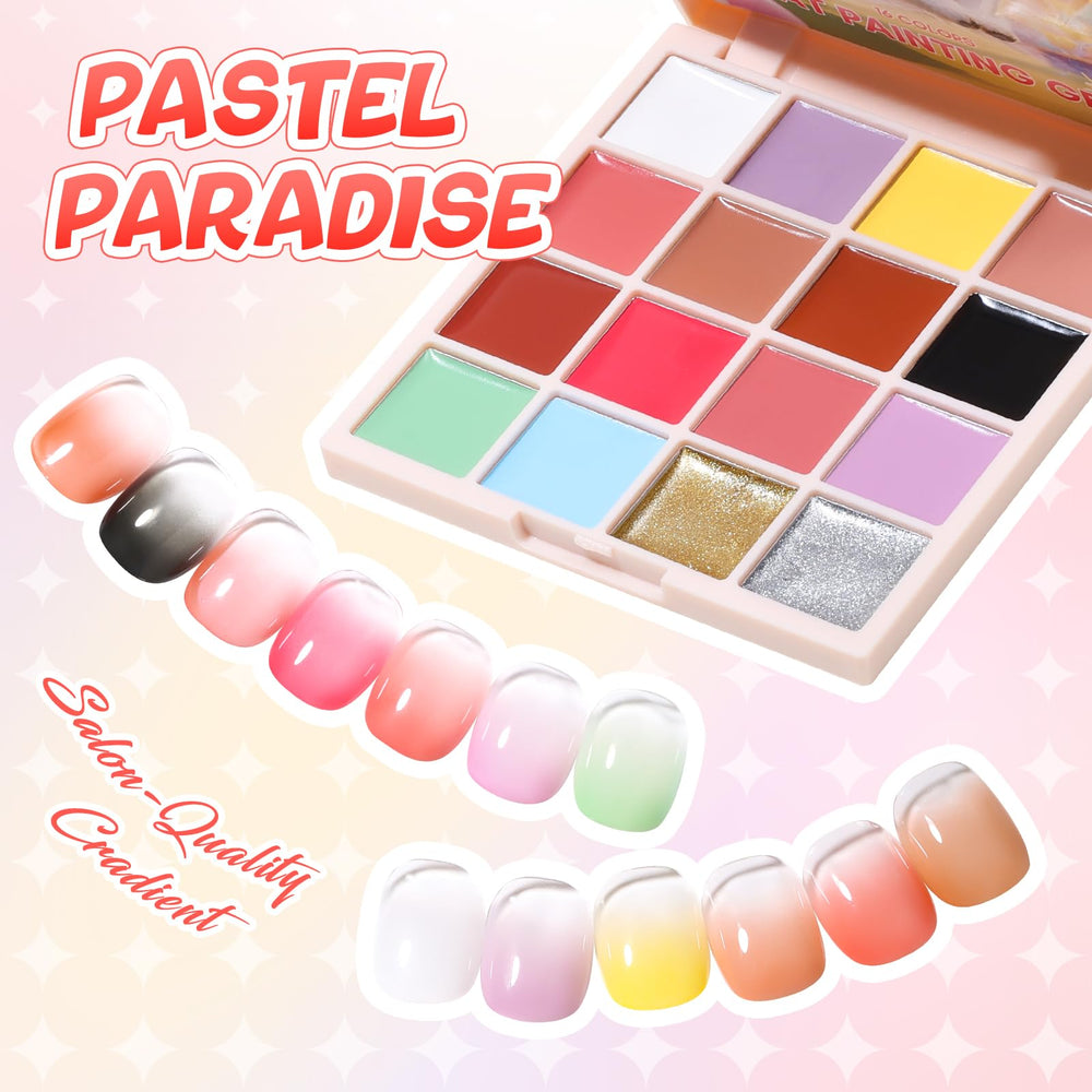 GELLAKTIK sponge pat French manicure and aura nails ready.