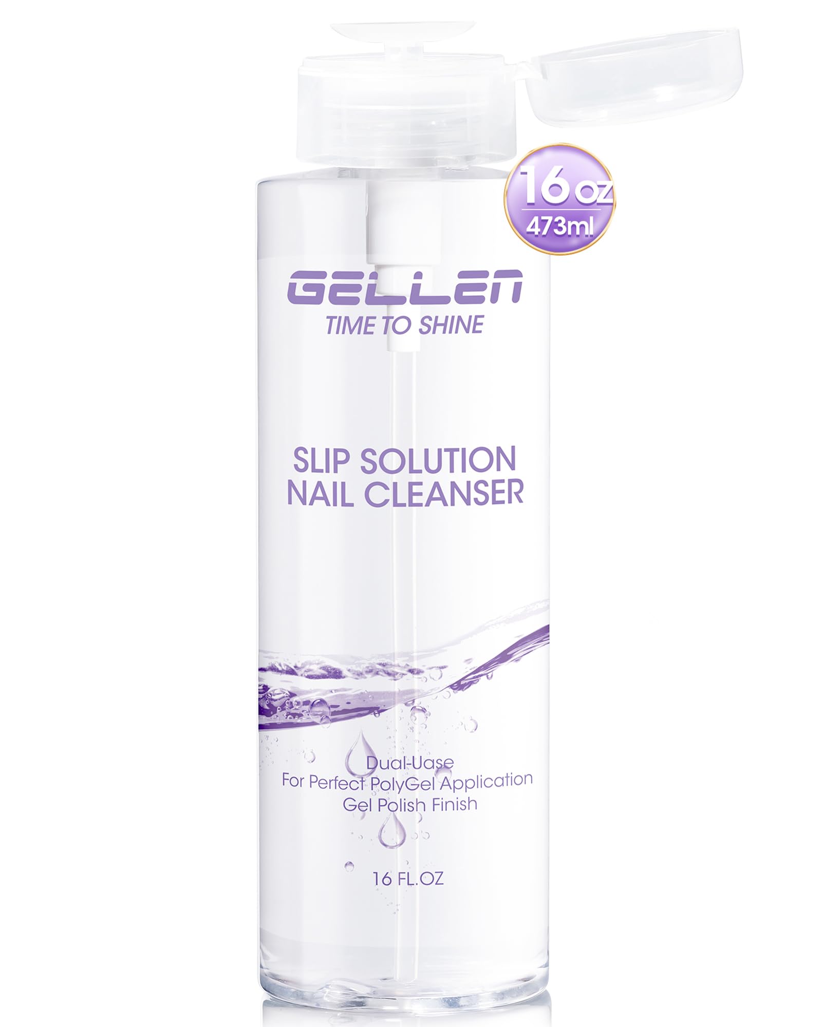 GELLEN 16oz Nail Cleanser pump bottle ready for precise, one-handed prep.