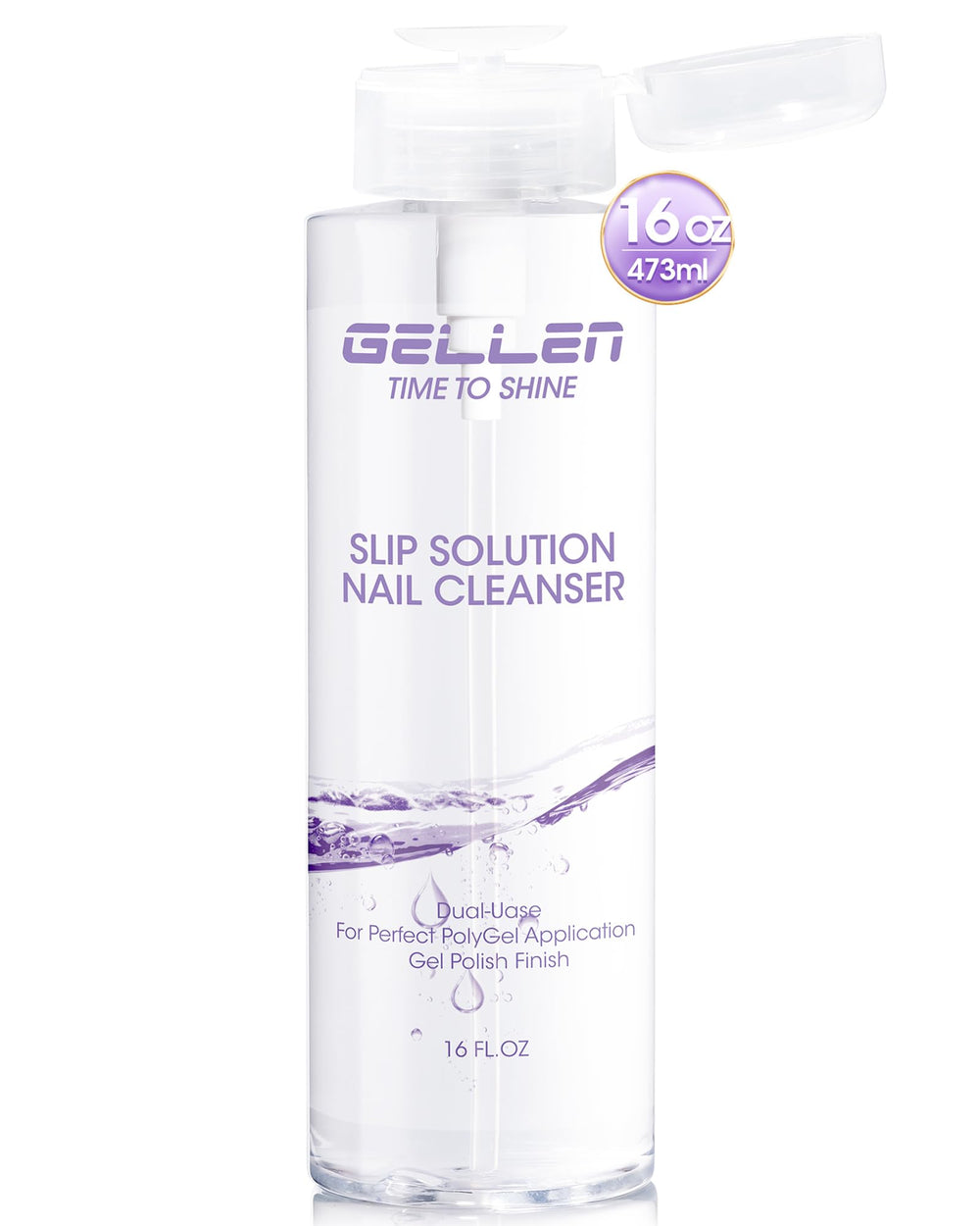 GELLEN 16oz Nail Cleanser pump bottle ready for precise, one-handed prep.