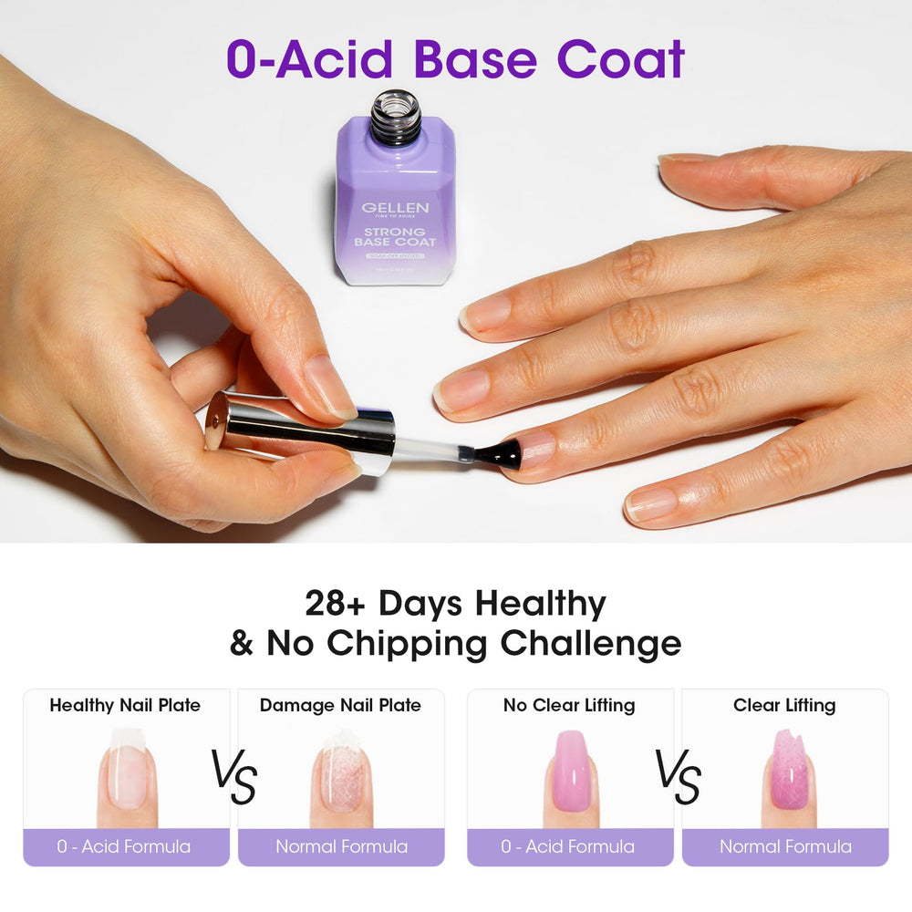Gellen compatibility note highlights universal use with natural and artificial nails.