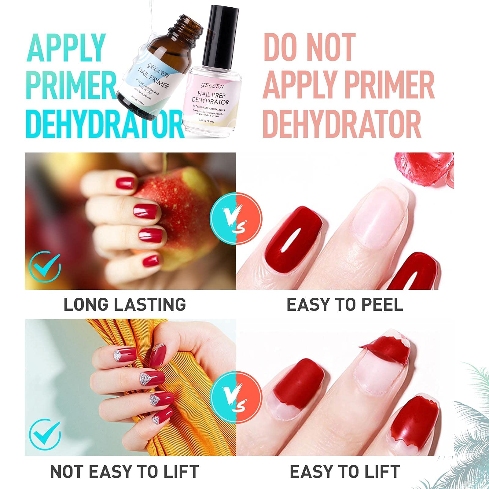 Gellen nail tips come in 12 sizes for a precise fit.