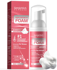 Gemächlich Zu Hause minoxidil foam bottle close-up showing premium packaging for scalp regrowth.