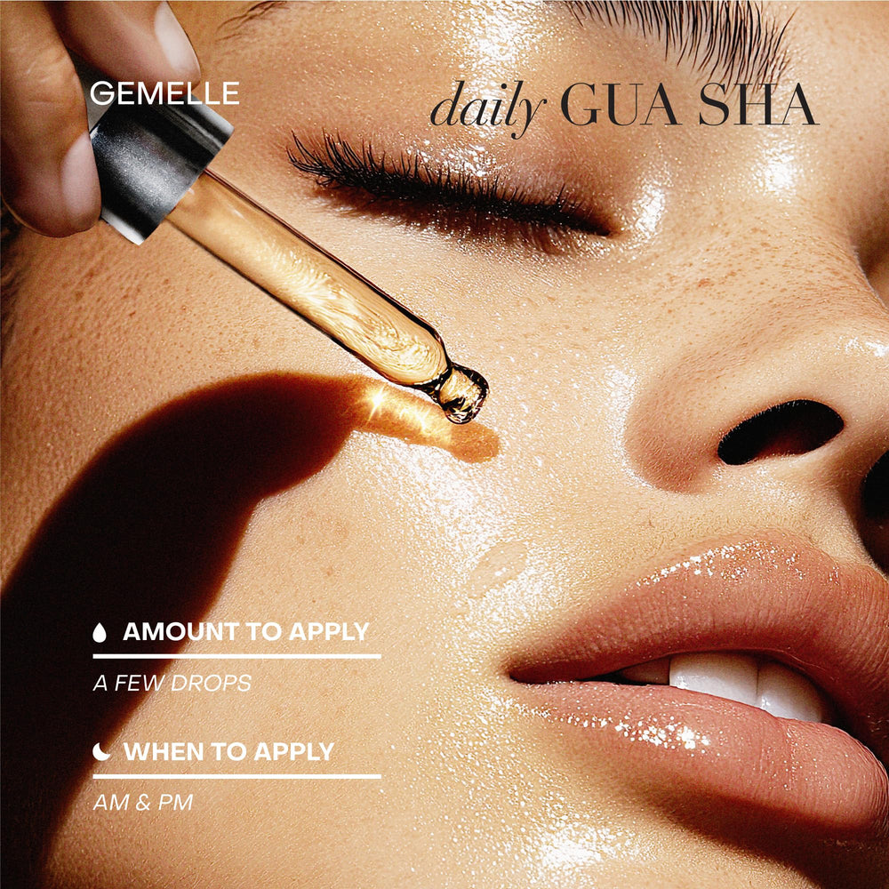 GEMELLE Gua Sha tool gliding with nourishing oil