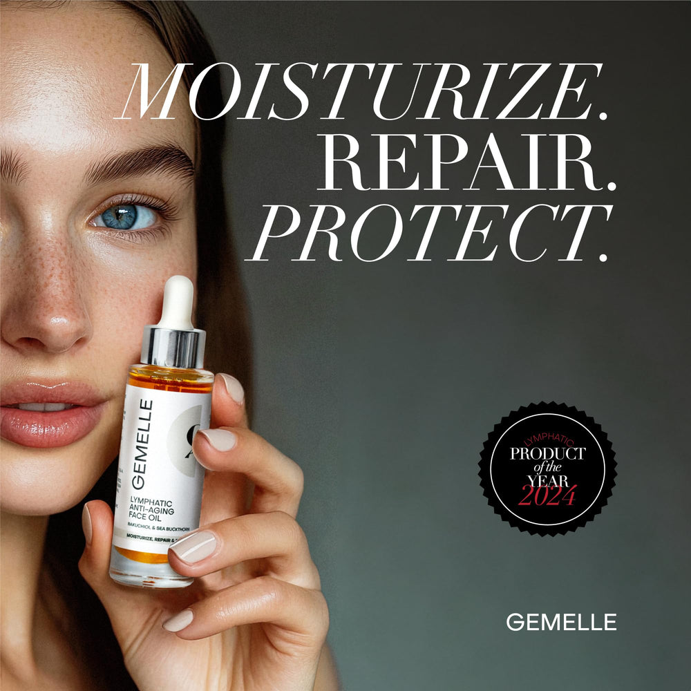 GEMELLE Lymphatic Detox travel-size cap highlights on-the-go care for quick hydration.