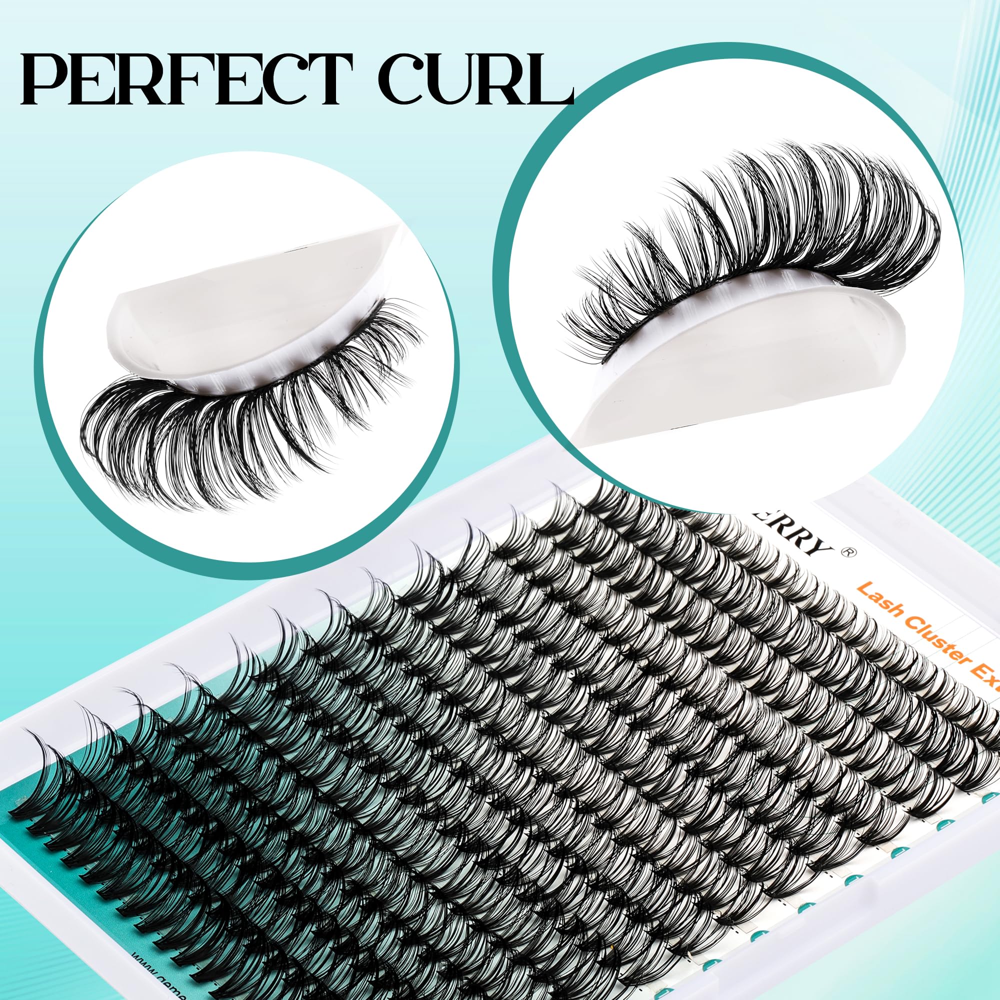 GEMERRY different-length lash clusters 80P shows versatile lengths for natural or dramatic looks.
