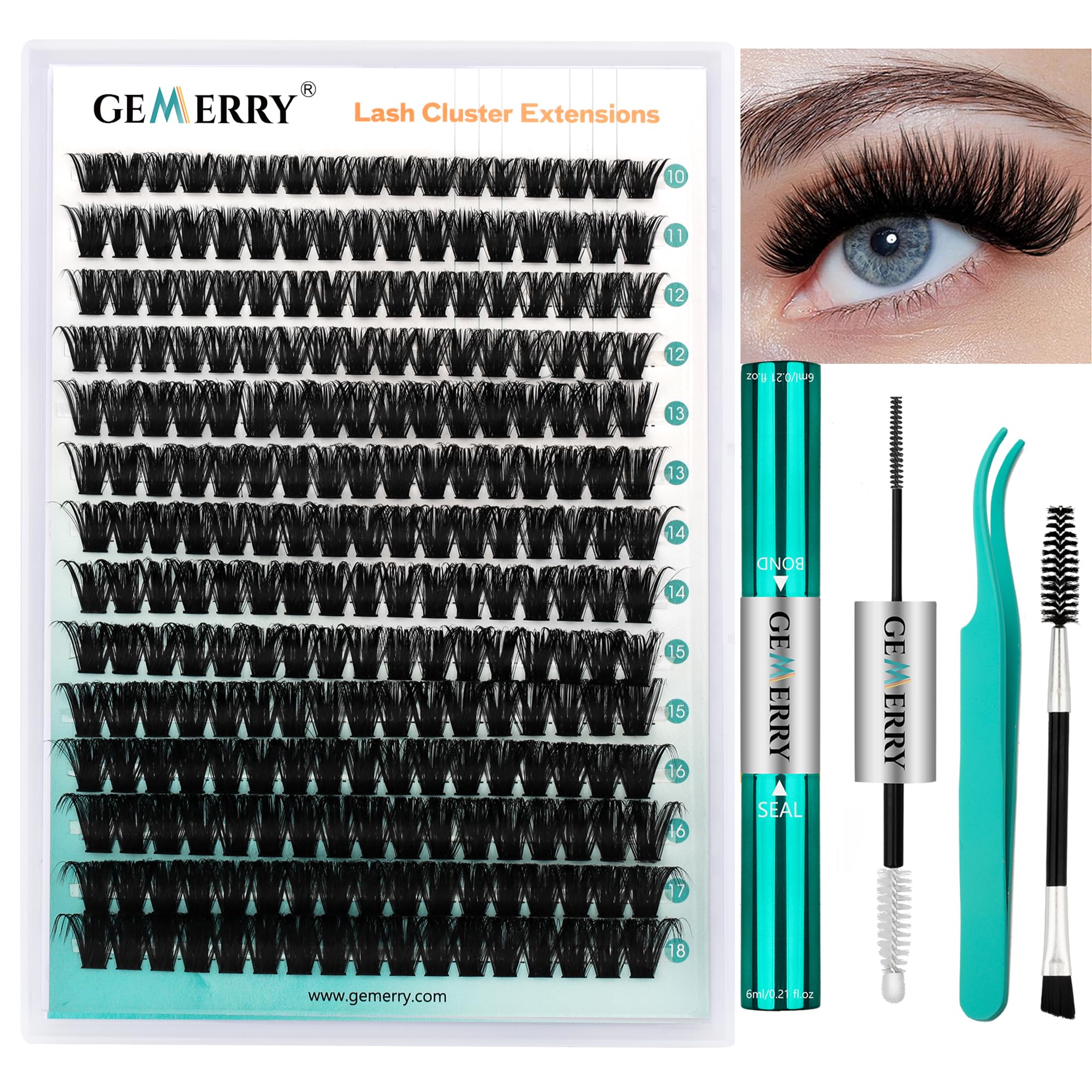 GEMERRY eyelash-extension-kit-packaging shows all-in-one kit for at-home lash upgrades.