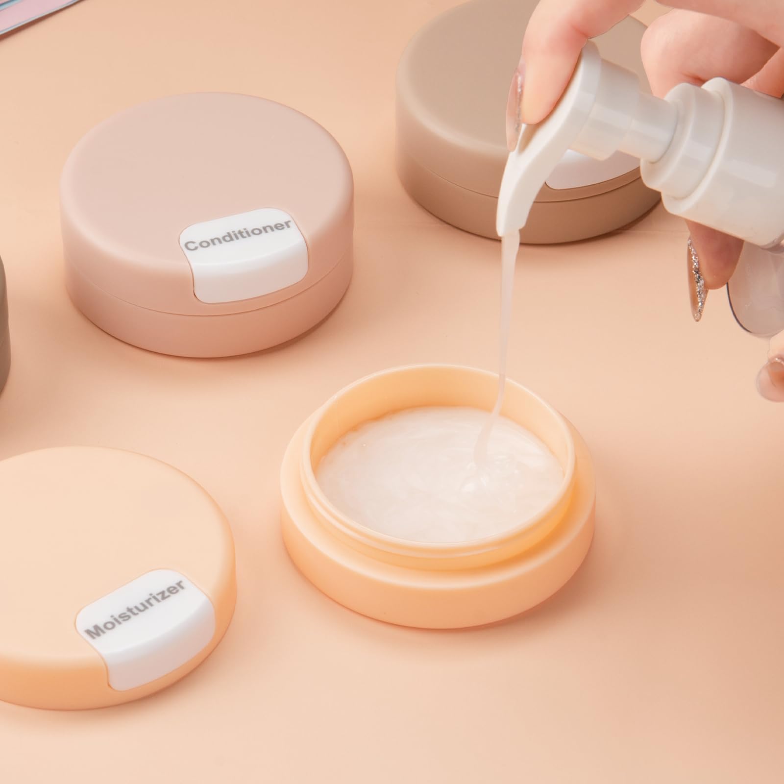 Gemice travel containers magnetic design keeps contents organized in a neat stack.