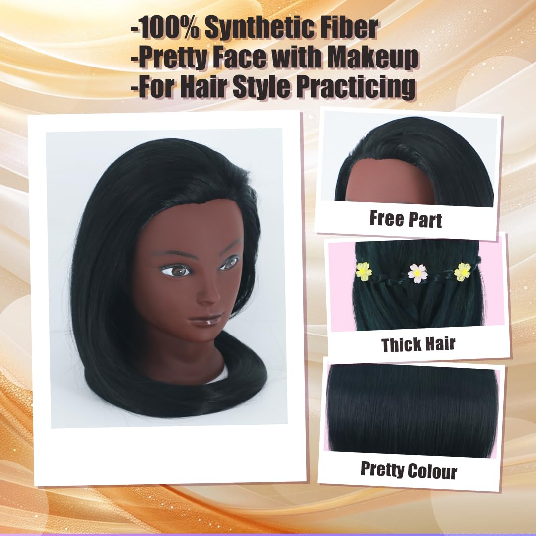 Gemiei mannequin head face closeup showing vinyl skin and makeup detail