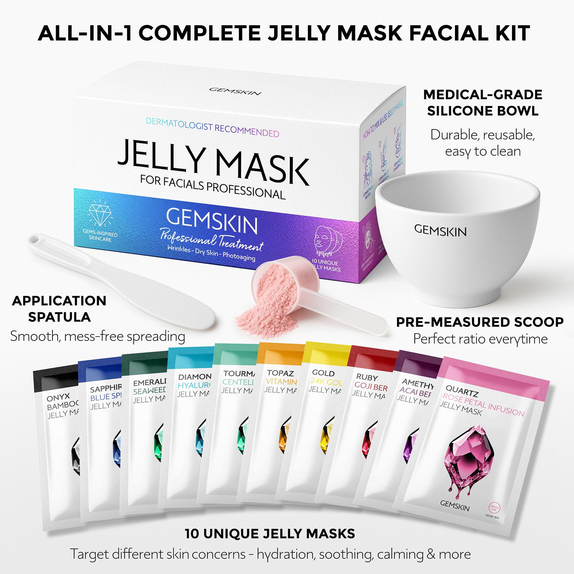 GEMSKIN Jelly Mask Egyptian rose extract targets calm and glow.