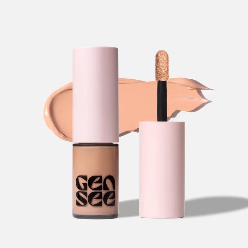 Gen See Mixed Media Matte Liquid Eyeshadow Linen 04 swatch for matte eyelid color with lasting wear.