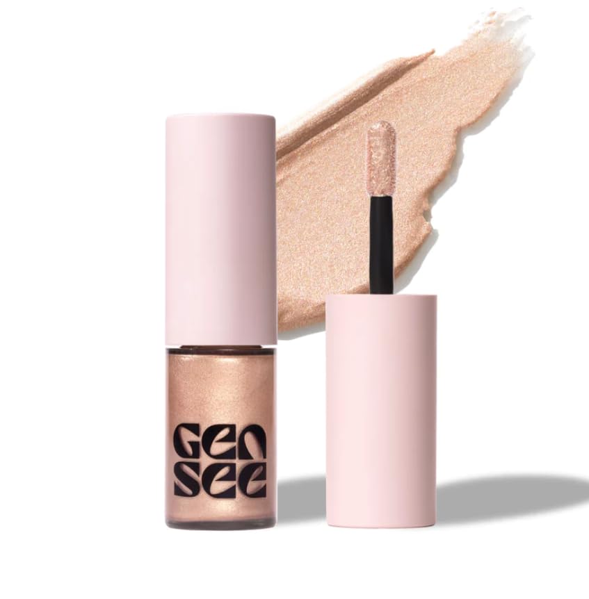 Gen See Mixed Media Metallic Liquid Eyeshadow Moonlight offers champagne shimmer with long-lasting eye highlight and durability