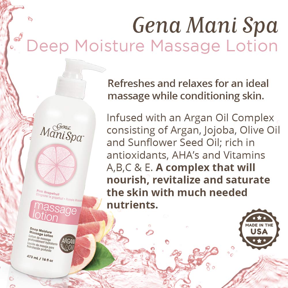 Gena Mani Spa Massage Lotion applied to hands for smoother, soft skin.