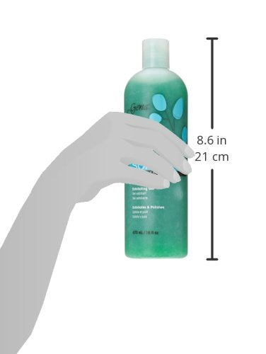 Gena Pedi Scrub Gel 16 oz packaging on vanity for convenient home pedicure