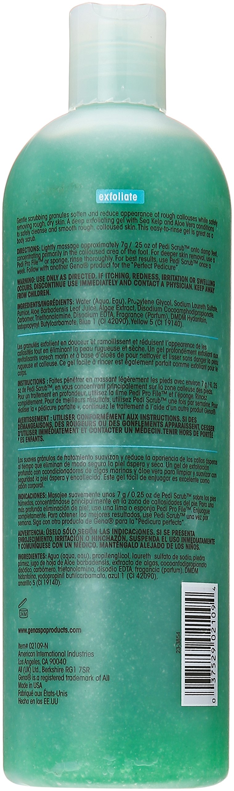 Gena Pedi Scrub Gel close-up shows exfoliating texture for smoother feet