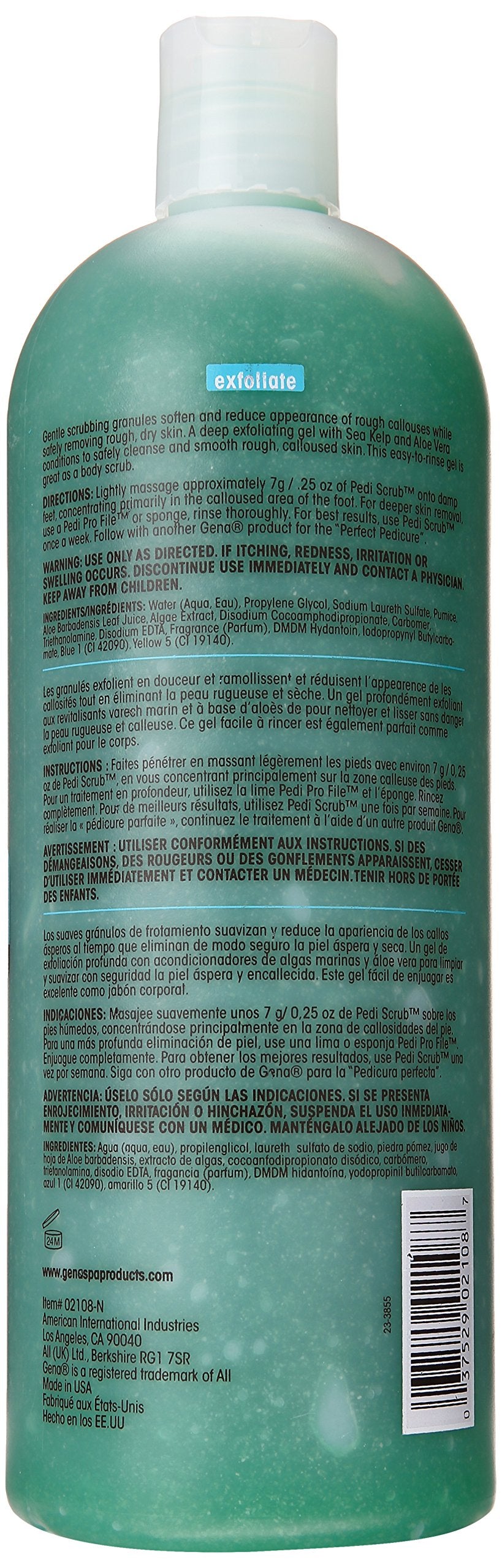 Gena Pedi-Scrub Gel texture close-up showing exfoliating beads for smoother skin