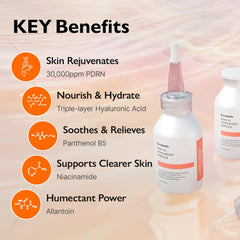 Genabelle PDRN ampoule application steps image demonstrates layering ease for morning and evening routines.