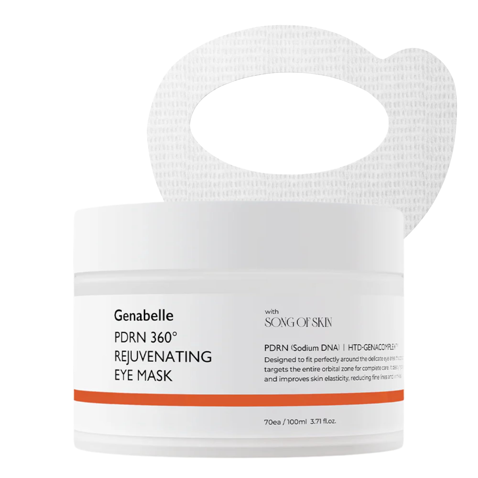 Genabelle PDRN 360° Eye Mask packaging showcasing full-eye-area treatment for hydration
