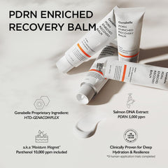 Genabelle Recovery Balm texture close-up highlighting lightweight hydration and smooth application.