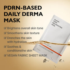 Genabelle PDRN Rejuvenating Mask Sheet closeup applying reveals soothing, deeply hydrating treatment.