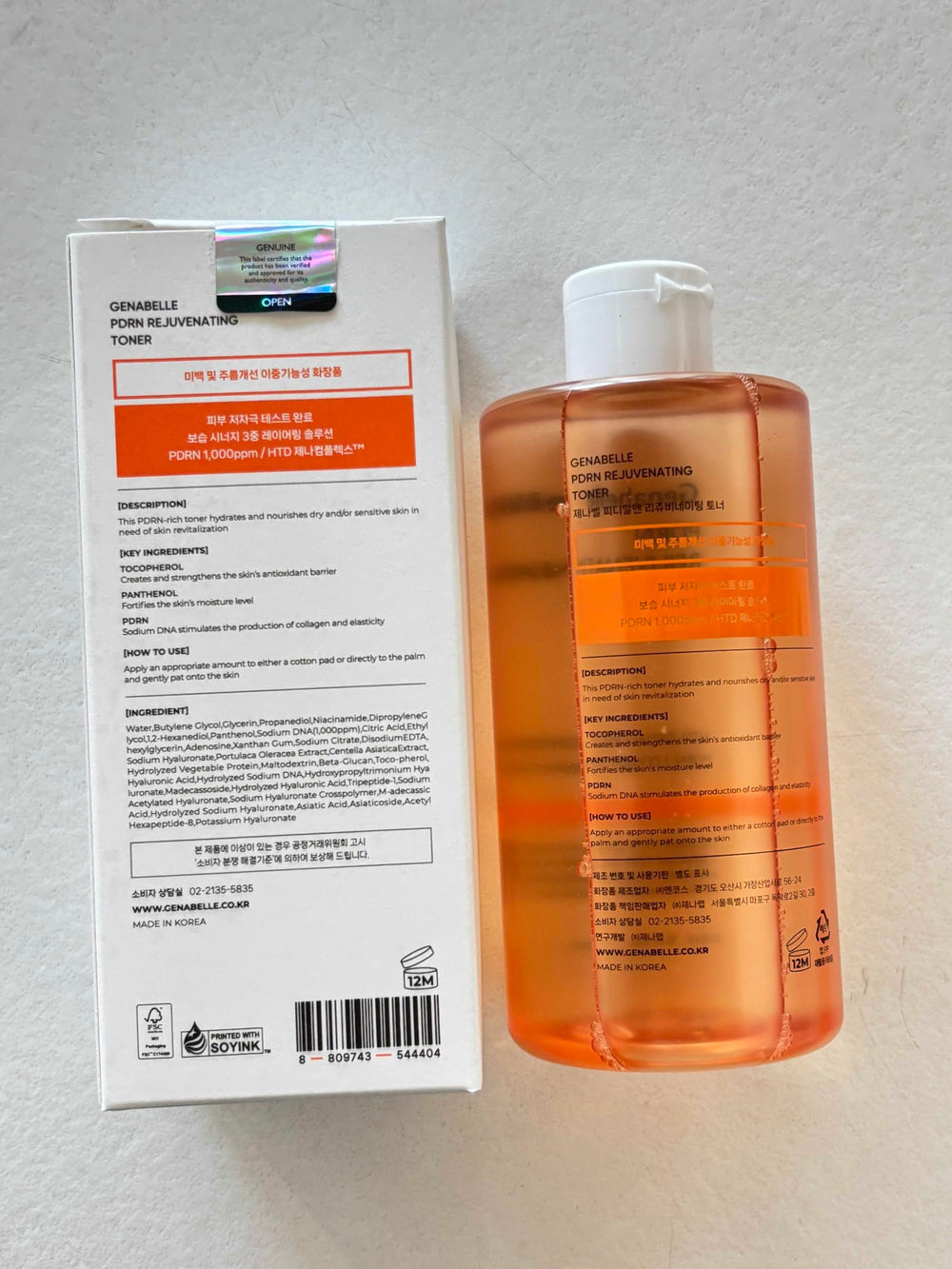 Genabelle PDRN Toner featured in everyday skincare routine for balanced skin.
