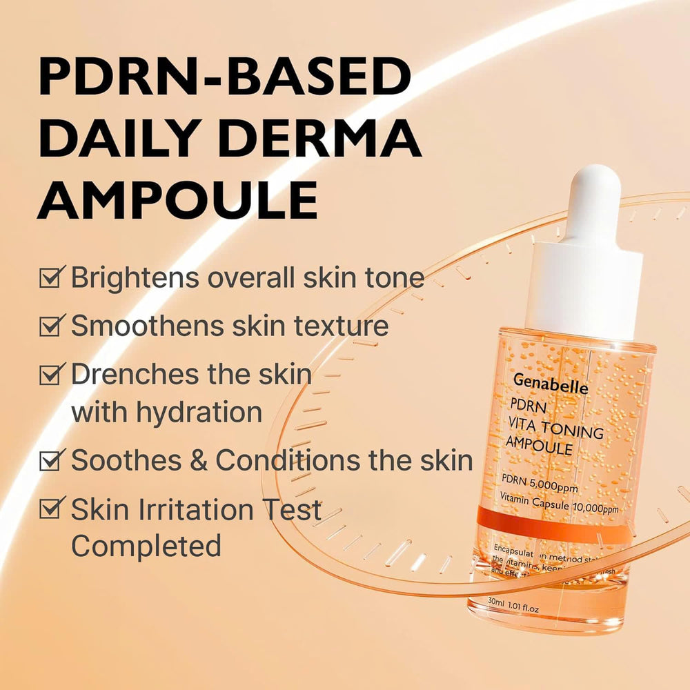 genabelle pdrn vita toning ampoule salmon dna complex close-up suggests advanced radiance benefits