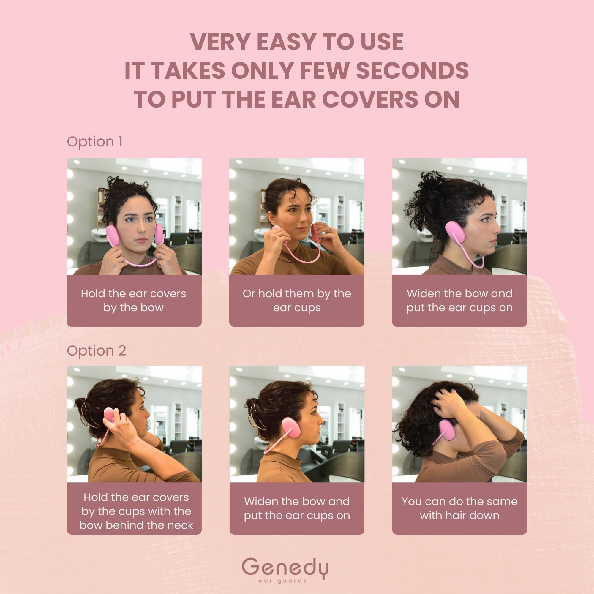 Genedy ear covers are reusable silicone for hygienic protection.