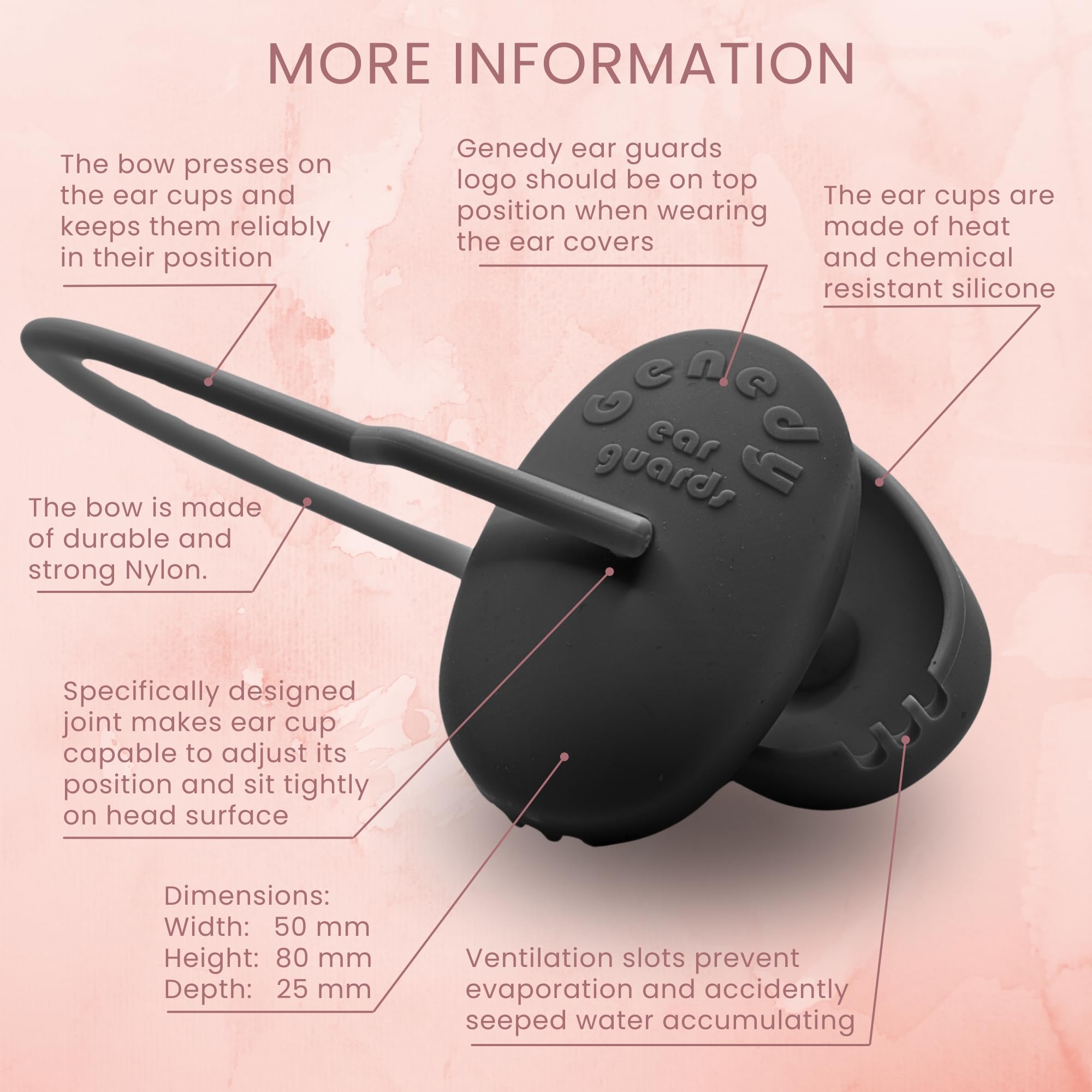 Genedy ear covers allow headphones to be worn without slipping.