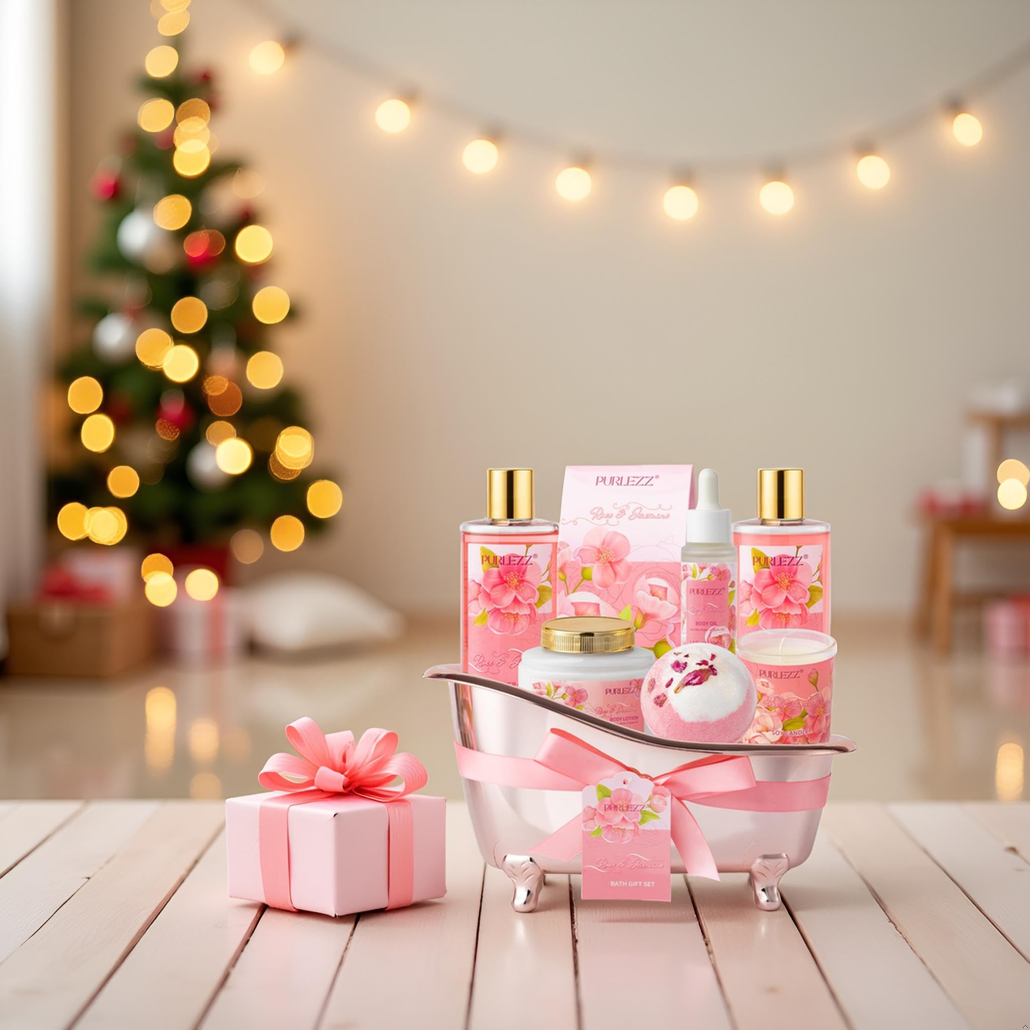 Generic body-lotion-rose-jasmine bottle emphasizes silky-smooth skin nourishment.