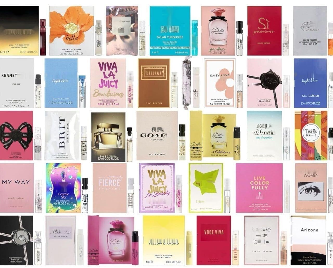 Generic designer perfume sampler with 12 vials for travel-friendly scent exploration.