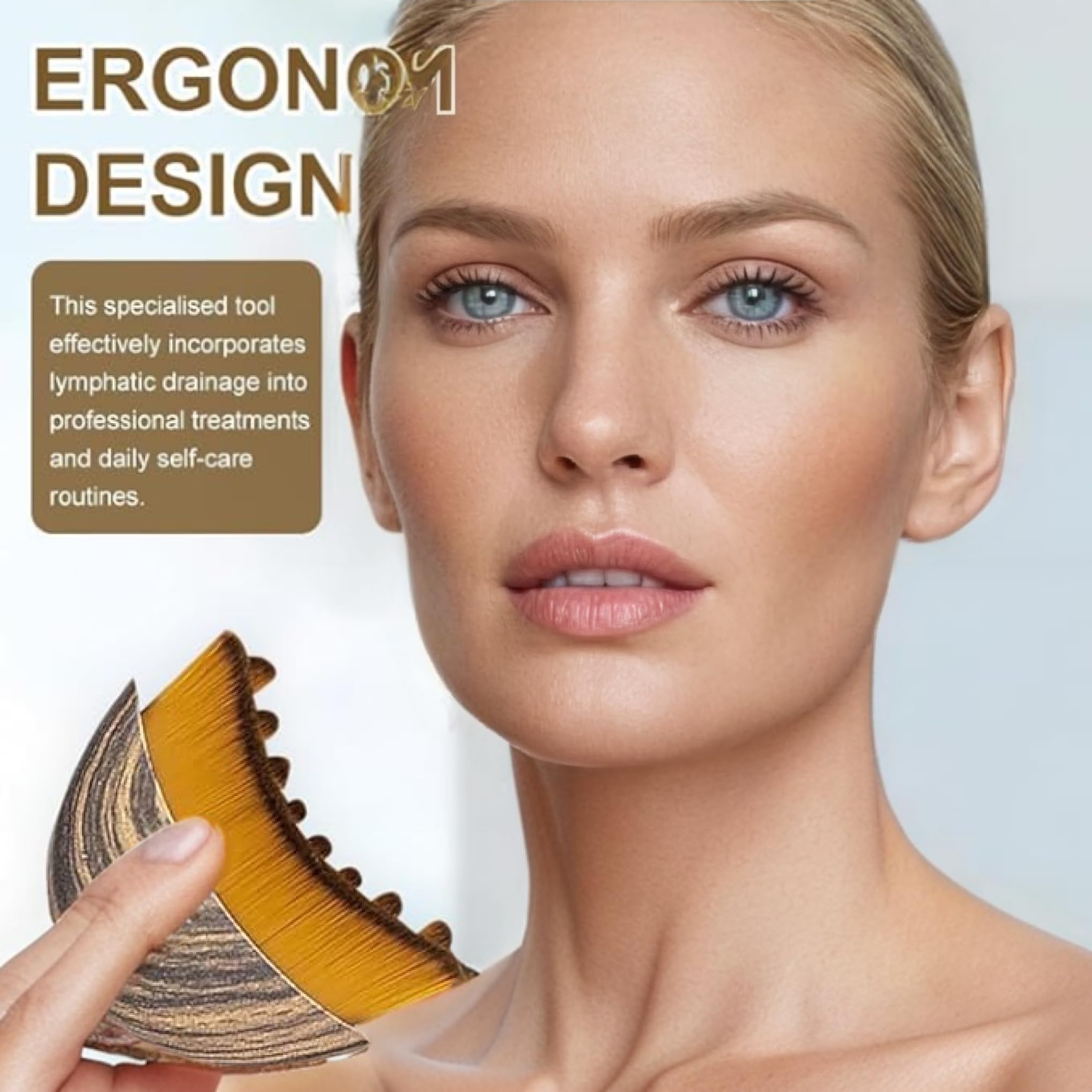 Generic Lymphatic Contour Face Brush sculpted base for dual-function facial massage