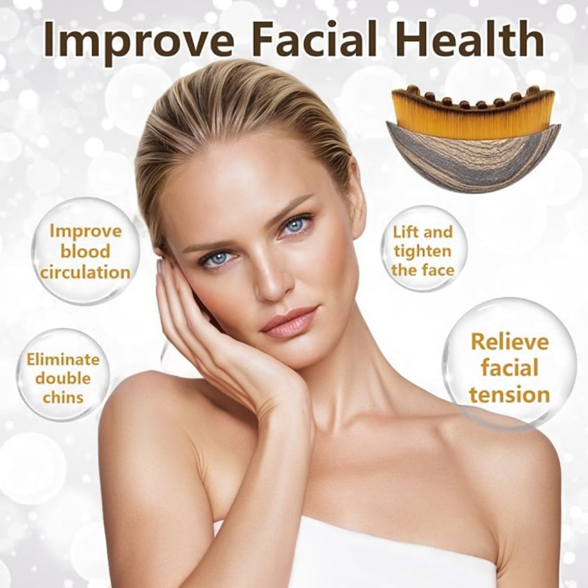 Generic Face Brush soft bristles top promotes tension relief and smoother-feeling skin