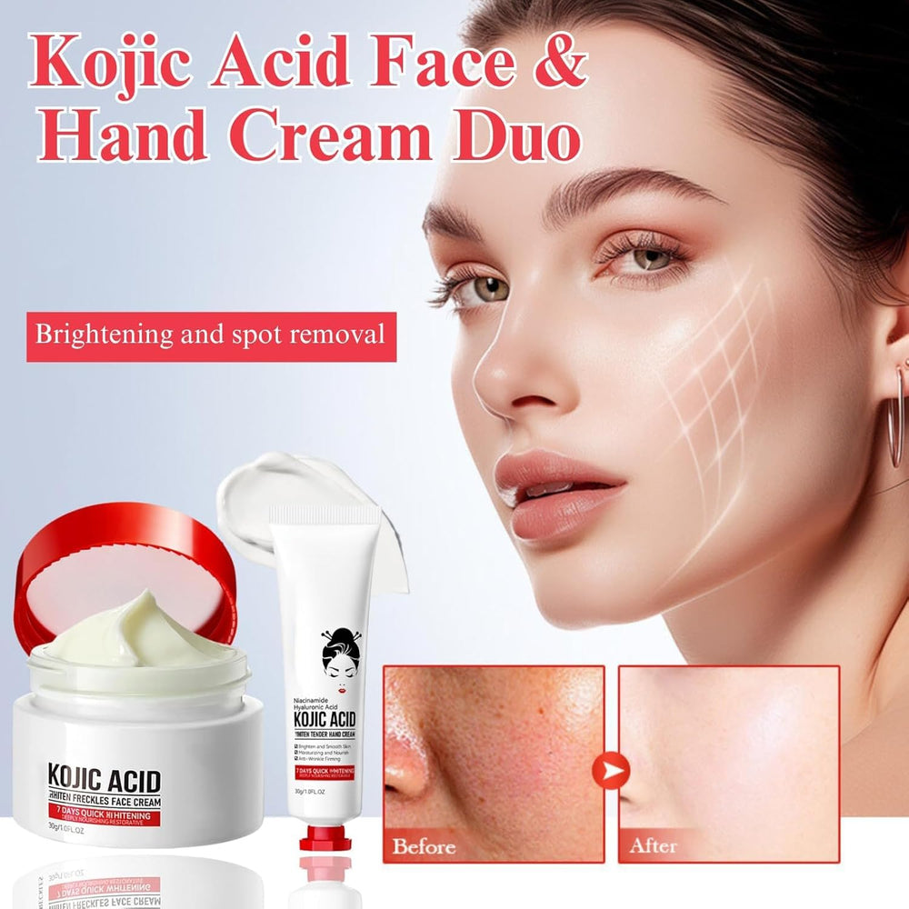 Generic Kojic Acid Cream dark spots closeup hints at evening skin tone.