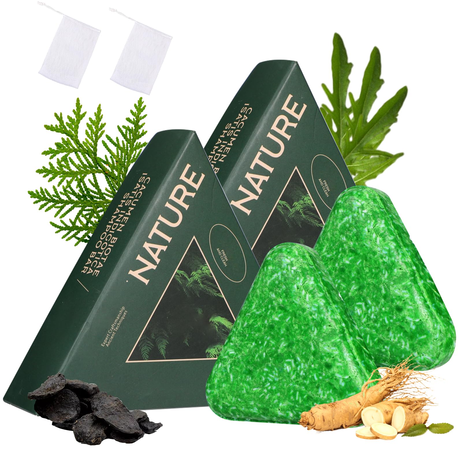 Generic Nature Triangle Shampoo Bar grip design for easy, mess-free showering.