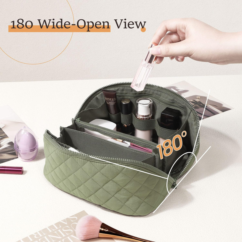 Generic Petition makeup bag interior five compartments keeps cosmetics organized during travel