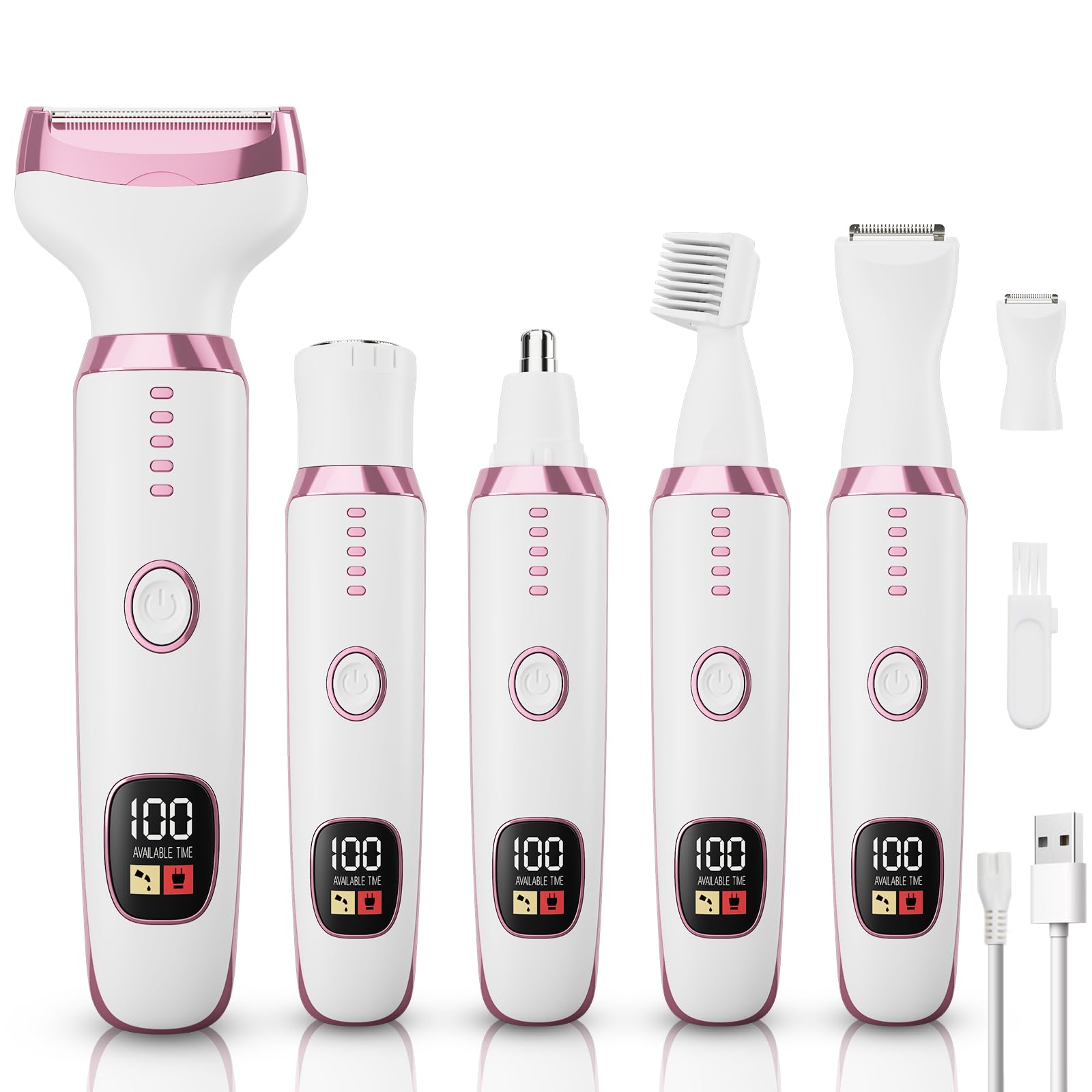 Generic Razor Generic 5-in-1 Electric Razor Shavers for Women – Wet & Dry, USB Recha ...