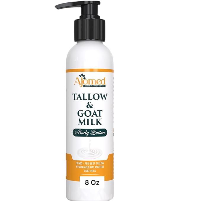 Generic Tallow & Goat Milk Lotion in an 8 oz jar for daily hydration.