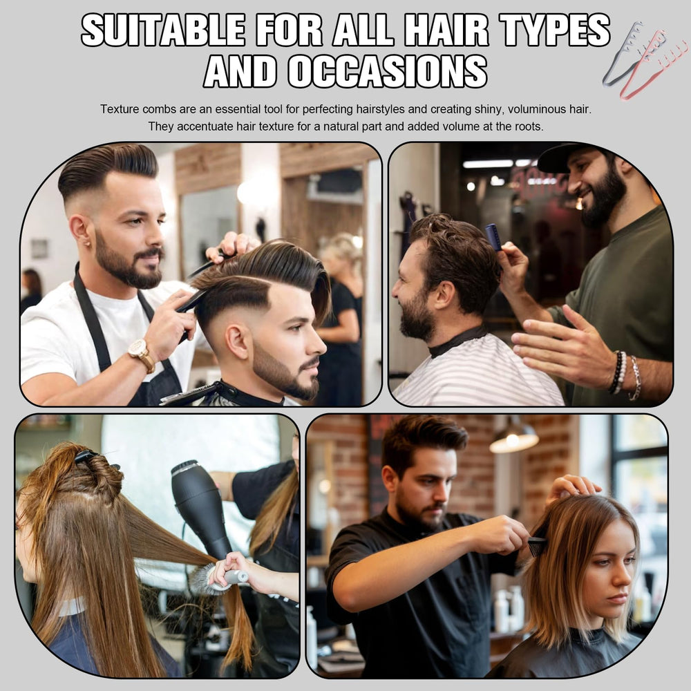 Generic Upgrade Texture Comb 2pcs mixed-color set gives versatile styling options.
