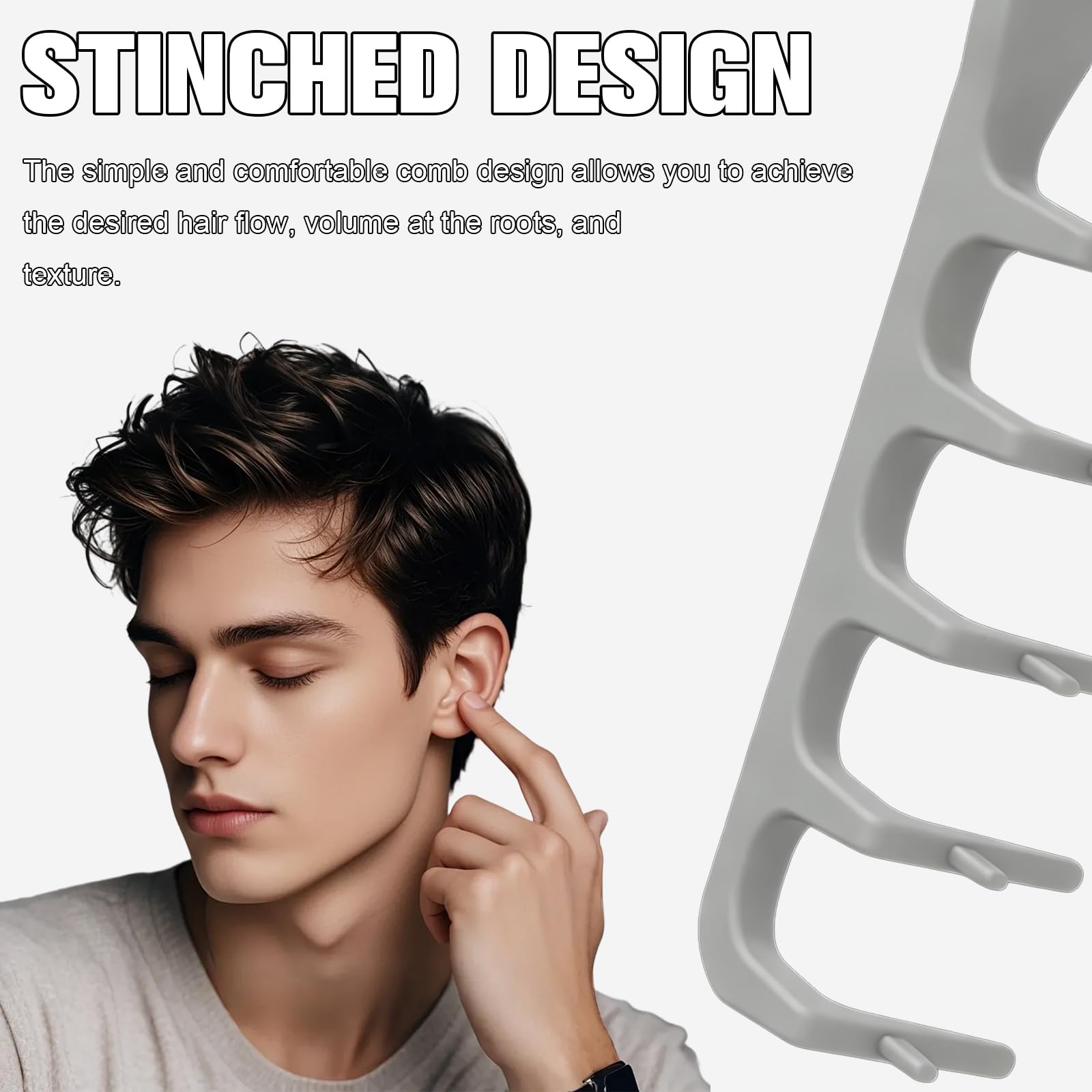 Generic Upgrade Texture Comb handheld-use demonstrates quick everyday styling.