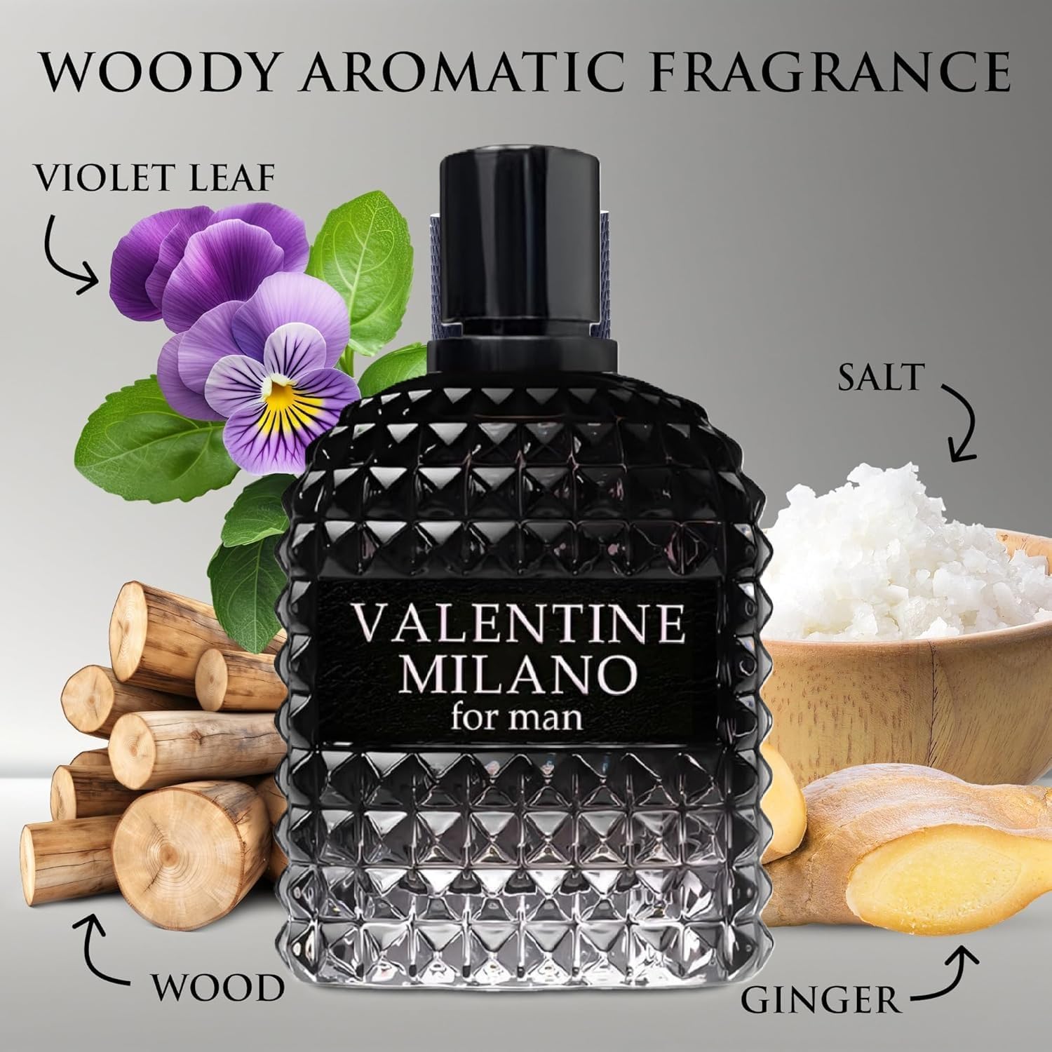 Generic Valentine Milano note-closeup emphasizes woody Vetiver nuance