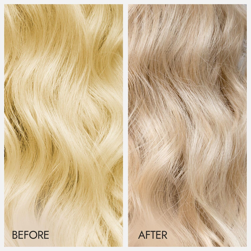 Generic Value Products Conditioning Purple Shampoo in bathroom scene conveying refreshed hair routine.