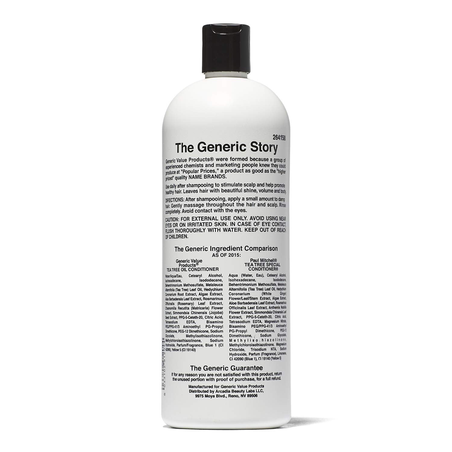 Generic Value Products Tea Tree Oil Conditioner texture closeup showcases shine and detangles for daily use.