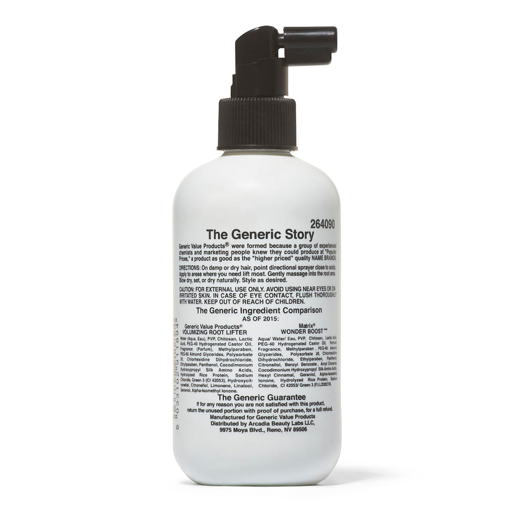 Generic Value Products volumizing root lifter directional nozzle enables precise root lift and controlled application.