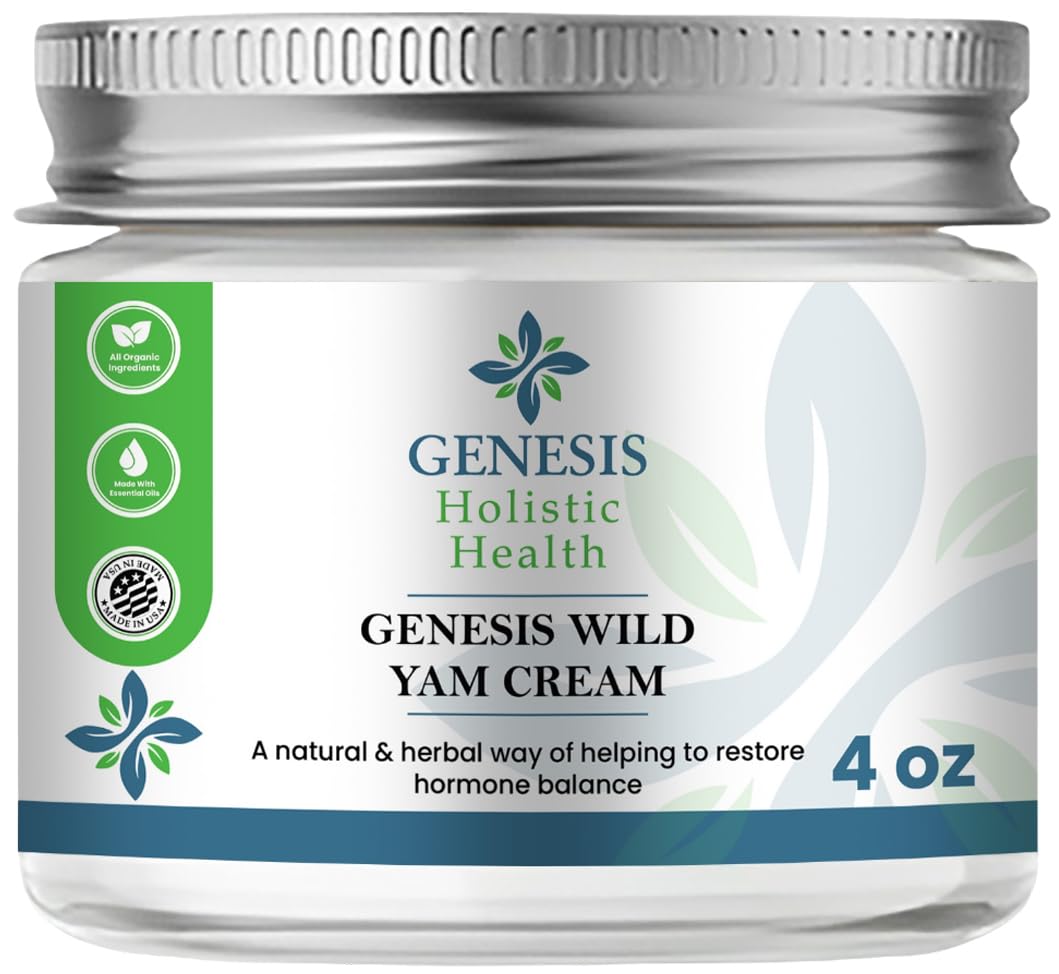 Genesis Wild Yam Root Cream bottle delivers quick, non-greasy hydration.
